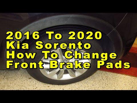 Kia Sorento How To Change Front Brake Pads 2016 2017 2018 2019 &amp; 2020 3rd Gen With Part Numbers