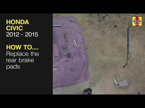 How to  Replace the rear brake pads on the Honda Civic 2012 to 2015