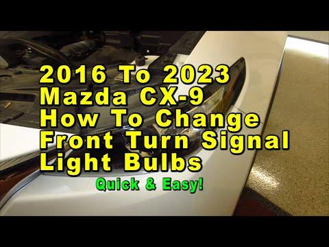 2016 To 2023 Mazda CX-9 How To Change Front Turn Signal Light Bulb With Part Number - Quick &amp; Easy