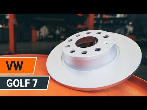 How to change rear brake discs on VW GOLF 7 [TUTORIAL AUTODOC]
