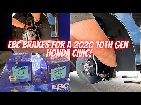 REPLACING THE FRONT BRAKES IN A 2020 HONDA CIVIC- ROTORS &amp; PADS  10TH GEN - EBC ROTORS AND PADS
