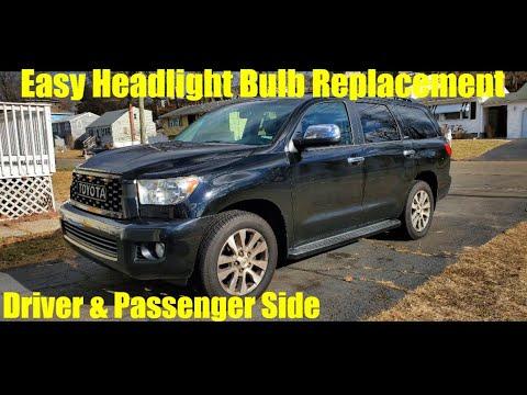 Toyota Sequoia &amp; Tundra Headlight Bulb Replacement - EASY - DIY - QUICK