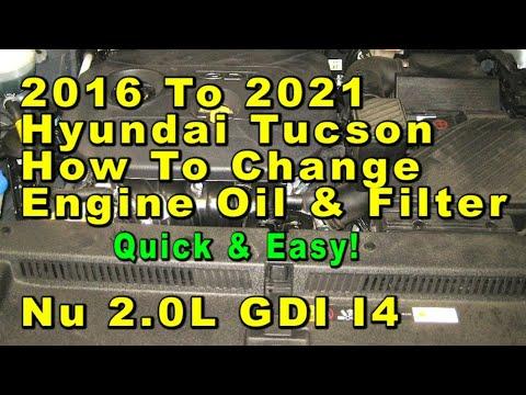 2016 To 2021 Hyundai Tucson How To Change Engine Oil &amp; Filter With Part Numbers - Quick &amp; Easy