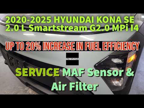 2022-2025 HYUNDAI KONA SE 2.0L Troubleshoot and Replace Mass Air Flow Sensor (MAFS) and Air Filter