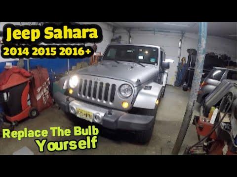 Replacing headlight bulb on Jeep Sahara 2014 2015 2016 +