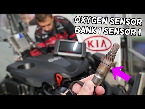 UPSTREAM OXYGEN SENSOR BANK 1 SENSOR 1 REPLACEMENT LOCATION KIA SORENTO, KIA SPORTAGE