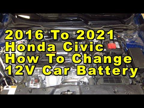 Honda Civic How To Change 12V Car Battery 2016 To 2021 10th Gen With Group Size &amp; Part Numbers