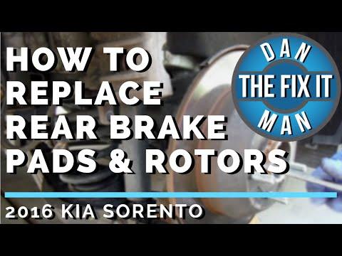 2016 KIA SORENTO - HOW TO REPLACE REAR BRAKE PADS &amp; ROTORS - DIY