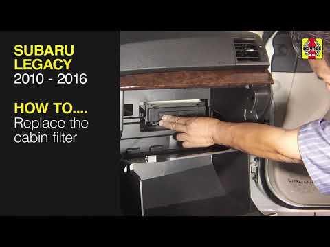 How to  Replace the cabin filter on the Subaru Legacy 2010 to 2016