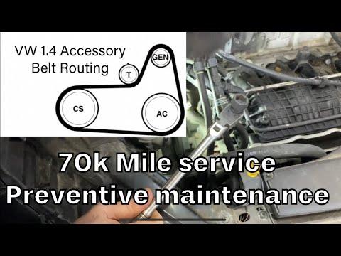 VW Jetta 1.4 - accessory Belt Replacement. 70k mile service.