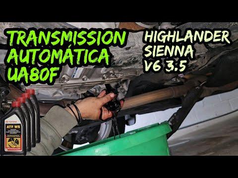 Como cambiar el Aceite de Transmision Automatica Toyota Highlander 2020 2022 , Sienna , V6 3.5 UA80F