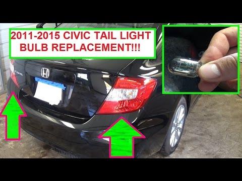 Honda Civic Tail Light Brake Light Rear Turn Signal Light Bulb Replacement! 2011 2012 2013 2014 2015