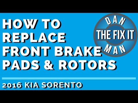2016 KIA SORENTO - HOW TO REPLACE FRONT BRAKE PADS &amp; ROTORS - DIY