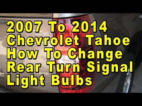 2007 To 2014 Chevrolet Tahoe How To Change Rear Turn Signal Light Bulbs With Part Number