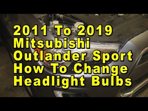 2011 To 2019 Mitsubishi Outlander Sport How To Change Headlight Bulbs With Part Numbers