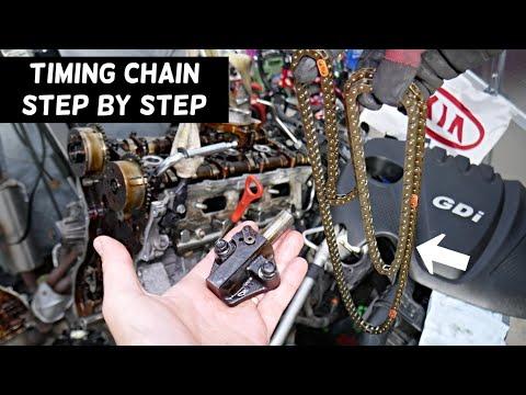 KIA OPTIMA TIMING CHAIN REPLACEMENT REMOVAL, MAIN TIMING CHAIN OIL PUMP TIMING CHAIN