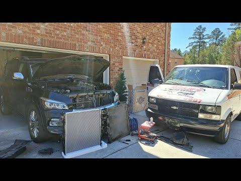 HOW TO REPLACE RADIATOR  &amp; THERMOSTAT | 2015 INFINITI QX80 5.6 | Howto/Diy