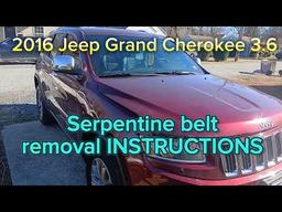 2016 JEEP grand cherokee 3.6L Serpentine belt removal INSTRUCTIONS