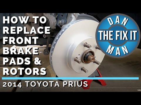 2014 TOYOTA PRIUS - REPLACING FRONT BRAKE PADS &amp; ROTORS - EASY DIY!