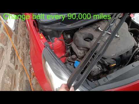 How to Replace the Serpentine Belt on a 2012-2017 Kia Rio (Accessory Drive Belt) (Engine: Inline 4 1.6L)