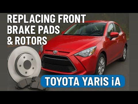 How to replace front brake pads and rotors on 2016 2017 2018 Toyota Yaris iA￼