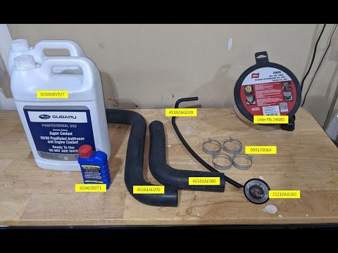 2015 Subaru Outback coolant flush, thermostat and hose replacement