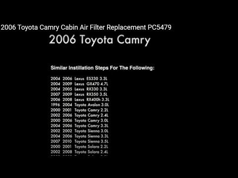 2006 Toyota Camry Cabin Air Filter Replacement PC5479