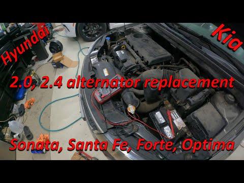 Alternator replacement Hyundai Kia 2.0 2.4 Sonata, Santa Fe, optima, and Forte!!!