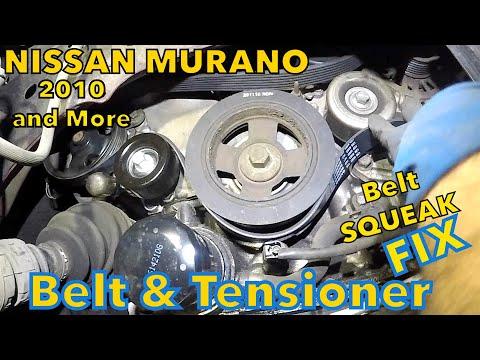 Replacing belt and belt Tensioner on Nissan Murano 2016 2017 2018 2019 and more FIX BELT SQUEAK