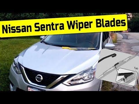 How To Change Nissan Sentra Wiper Blades - DIY Replacement B17 2016, 2017, 2018, 2019
