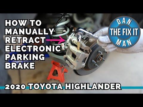 2020-2024 TOYOTA HIGHLANDER - HOW TO RETRACT ELECTRONIC PARKING BRAKE &amp; REAR BRAKE PADS &amp; ROTORS DIY