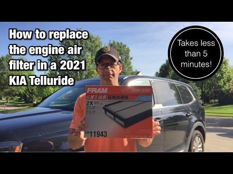 Dad Replaces Engine Air Filter in 2021 KIA Telluride LX