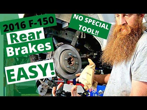 2016 Ford F-150 Rear Brakes. Rear Brake and rotor replacement with out special tools!