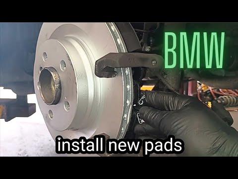 how to replace pads and rotors on a BMW X1 . brake pad wear sensor replacement
