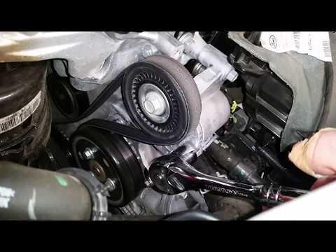 2015 To 2019 Ford Edge - How To Release Serpentine Belt Tensioner Pulley - EcoBoost 2.0L I4 - 15mm