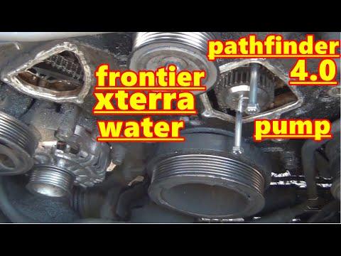 how to replace water pump on nissan pathfinder xterra frontier 4.0 water pump replacement removal