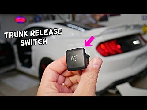 FORD MUSTANG TRUNK RELEASE SWITCH REPLACEMENT REMOVAL, MUSTANG GT ECO BOOST 6G