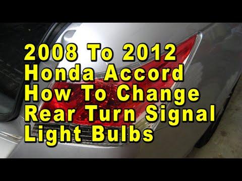 2008 To 2012 Honda Accord How To Change Rear Turn Signal Light Bulbs With Part Number