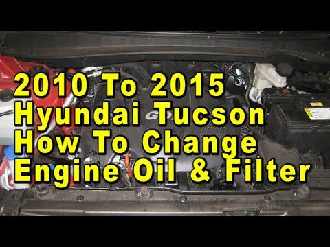 2010 To 2015 Hyundai Tucson How To Change Engine Oil &amp; Filter With Part Numbers - Theta II 2.4L I4