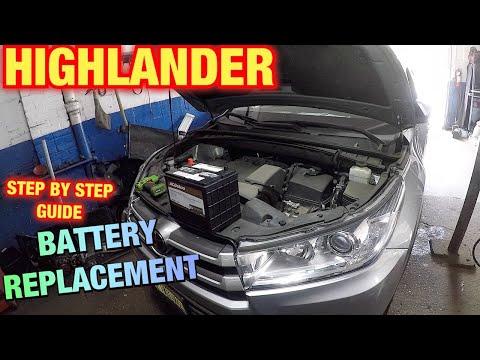 How to replace battery on Toyota Highlander  2017 and more  ||  NO START FIX