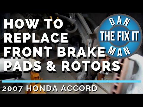 2007 HONDA ACCORD - REPLACING FRONT BRAKE PADS &amp; ROTORS - DIY