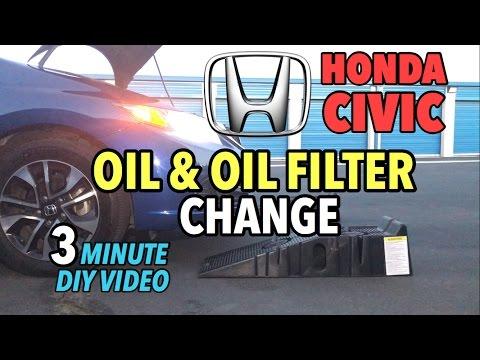 Honda Civic Sedan Oil &amp; Oil Filter Change 2012-2016 - 3 Minute DIY Video