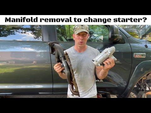 Second Gen Toyota Tundra/Sequoia starter replacement with manifold removal