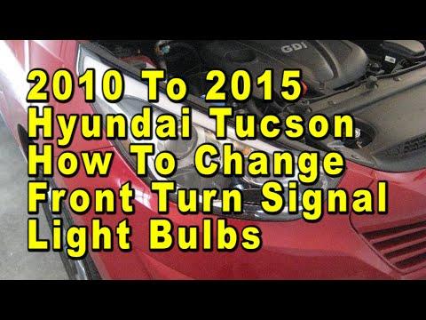 2010 To 2015 Hyundai Tucson How To Change Front Turn Signal Light Bulbs With Part Number