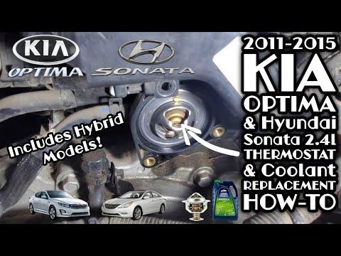 2011-2015 Kia Optima/Hyundai Sonata Thermostat &amp; Coolant Replacement How To