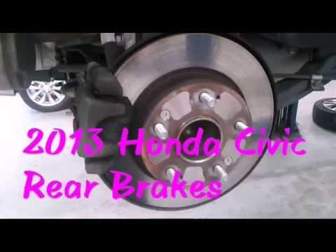 2012 - 2015 HONDA CIVIC REAR BRAKES REPLACEMENT TUTORIAL EX, EX-L, HF, LX,  _ 2012 DX GX