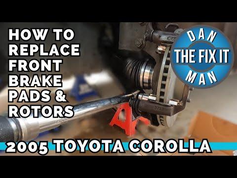 2003 - 2008 Toyota Corolla - How To Replace Front Brake Pads &amp; Rotors Complete DIY with Torque Specs