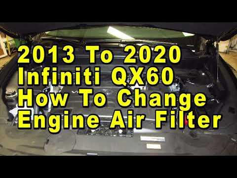 2013 To 2020 Infiniti QX60 How To Change Engine Air Filter With Part Numbers VQ35DE 35L V6