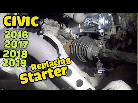 How to replace starter motor on Honda CIVIC 2016 2017 2018 2019