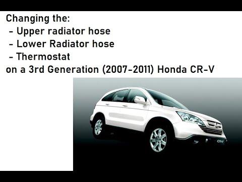 Honda CR-V 2011 (Gen. 3) replace thermostat, upper and lower radiator hoses